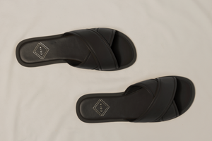 Women's Large Size Sandals | CoIX Shoes Sahara Slide Black | Sizes US 11, 12, 13, 14, UK 9, 10, EU 43, 44, 45, 46