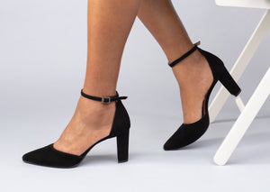 Women's Large Size Heels | CoIX Shoes Seville Black Suede | Sizes US 11, 12, 13, UK 9, 10, EU 44, 45, 46